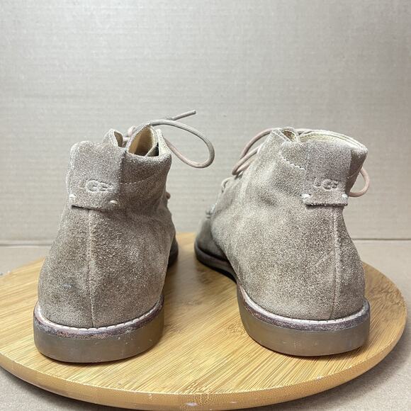 UGG Via Lungarno Tan Suede Moc Toe Ankle Chukka Boots Mens 10.5 Sheepskin Lined main image 4